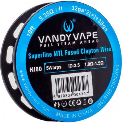 Vandy Vape Superfine MTL NI80 Fused Clapton Drát 32GAx2+38GA 3m – Sleviste.cz