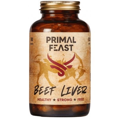 Primal Feast Bio grass-fed hovězí játra 180 kapslí – Hledejceny.cz
