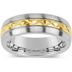 SILVEGO Snubní ocelový prsten pro muže a ženy KMR10006 velikost obvod