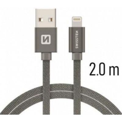 Swissten 71523302 datový USB - (LIGHTNING), 2m, šedý – Zboží Mobilmania