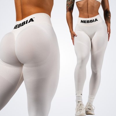 NEBBIA Bezešvé extra push-up legíny s vysokým pasem FLOW SEAMLESS 496 CREAM – Zboží Dáma