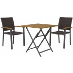 Livarno Home Sada hliníkového zahradního nábytku se sklápěcím stolem Valencia, 3dílná, hnědá – Zboží Dáma