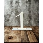 Dekorační dřevěná číslice na stůl Číslice: 1 – Zboží Dáma
