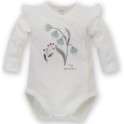 Body dlouhý rukáv rozepínací Pinokio My Garden Ecru Flower – Zboží Mobilmania