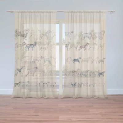 Záclony Psí plemena: 2 ks - 150x250 cm - Sablio – Hledejceny.cz