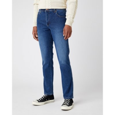 Wrangler Texas slim blue Silk Jeans modrá – Zboží Mobilmania