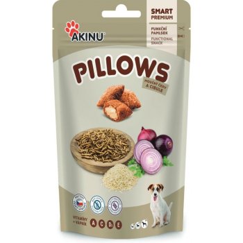 AKINU Pillows polštárky s moučným červem a cibulí pro psy 80 g