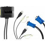LevelOne KVM-0223 2-Port USB Kabel KVM-Switch - včetně kabelů – Zboží Živě