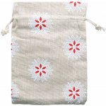 Nefertitis Sáček plátěný se sněhovými vločkami 13x18 cm NF12930 - cca 13 x 18 cm – Zboží Dáma