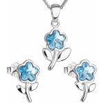 Pavona Sada šperků s krystaly Swarovski náušnice,řetízek a přívěsek modrá kytička 39172.3 – Hledejceny.cz