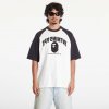 Pánské Tričko A Bathing Ape College Relaxed Fit Raglan Short Sleeve Tee Ivory