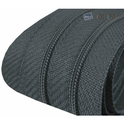 Zip spirálový tmavě šedý, metráž – Sleviste.cz