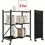 Servírovací stolek skládací kolečka kov černá NoBi AUSTIN – Zboží Mobilmania