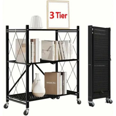 Servírovací stolek skládací kolečka kov černá NoBi AUSTIN – Zboží Mobilmania