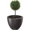 Květináč a truhlík botle Velký květináč Flowerpot ⌀ 57cm V:43,5 cm Round Anthracite s vložkou Planter Terrace Garden Balcony Stylish Modern Elegant Capacity