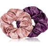 Gumička do vlasů BrushArt Hair Large satin scrunchie set gumičky do vlasů Pink & Violet