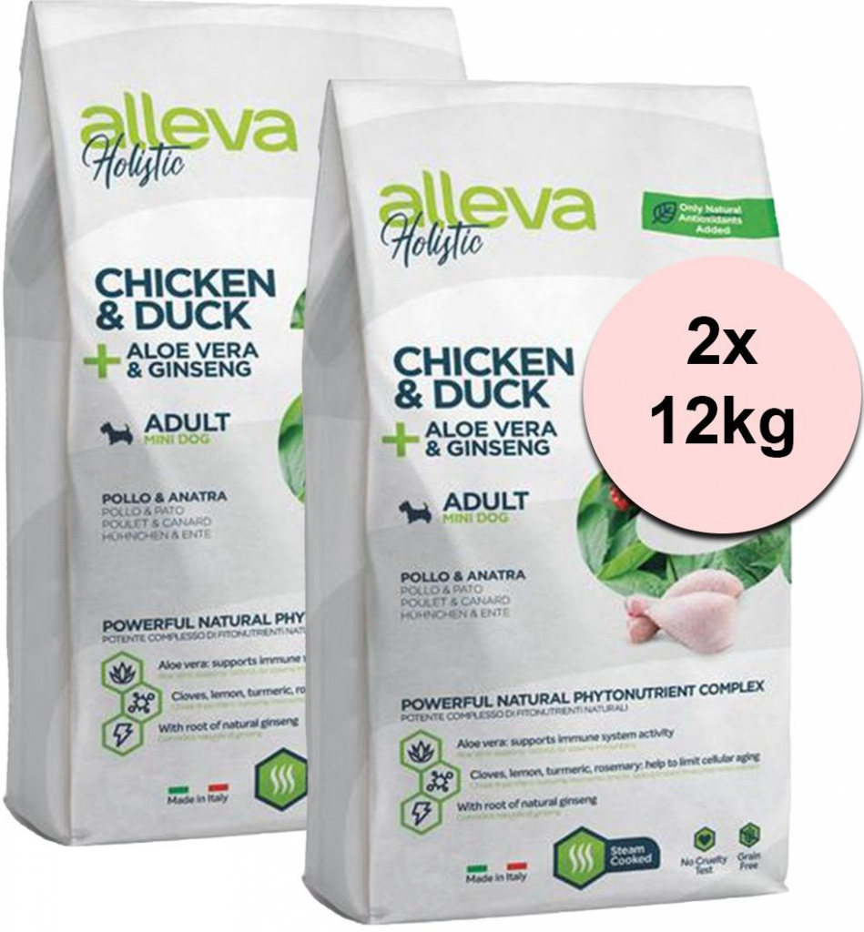 Alleva Holistic Adult Mini Chicken and Duck 2 x 12 kg