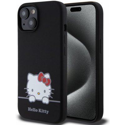 Hello Kitty Liquid Silicone Daydreaming Logo Zadní Kryt pro iPhone 15 Black HKHCP15SSKCDKK