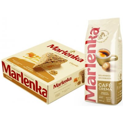 Marlenka Duopack Café crema 500 g a Medový dort s vlašskými ořechy 0,8 kg – Hledejceny.cz