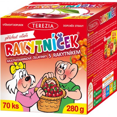 Terezia Company Rakytníček Multivitamínové želatinky s rakytníkem s příchutí Višeň 70 ks – Hledejceny.cz