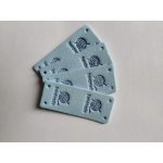 Koženkový štítek půlený Hand made klubko 5x2cm světle modrý – Zboží Dáma