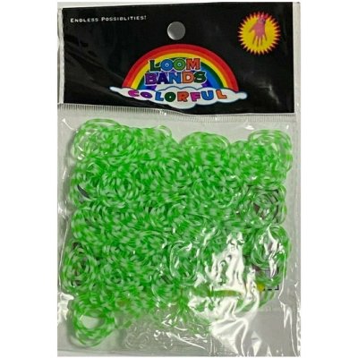 Loom Bands gumičky s háčkem na pletení průsvitné zelené