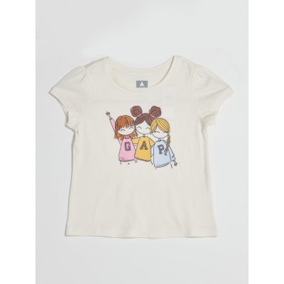 Smetanové holčičí tričko s potiskem – Zboží Mobilmania