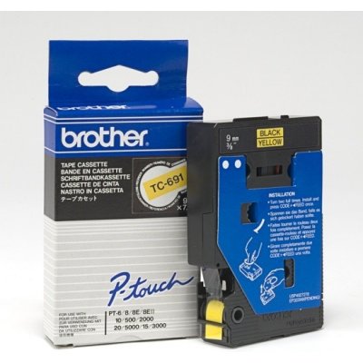 BROTHER TC-691 žlutá / černá, 9mm TC691 – Zboží Mobilmania