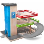 WOODY DŘEVO Garáž 2 patra parkovací dům s výtahem set se 2 autíčky – Zboží Mobilmania