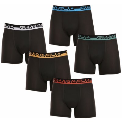 Gianvaglia 5 PACK pánské boxerky černé (GVG-5008) – Zboží Dáma