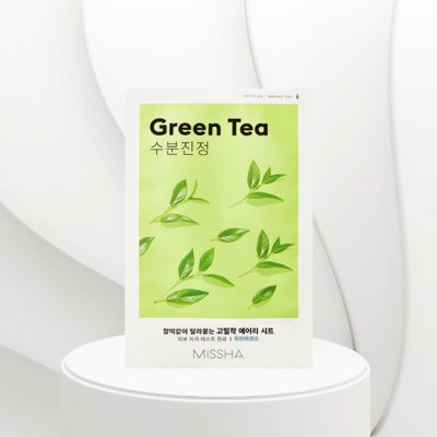 Missha Airy Fit Sheet Mask Green Tea plátýnková maska s výtažkem ze zeleného čaje 19 g – Zboží Dáma