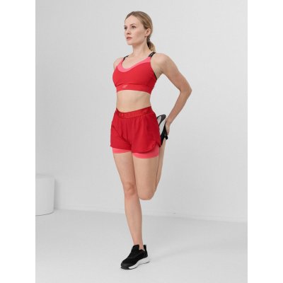 4F dámské sportovní kraťasy H4L22-SKDF011 dark red – Zboží Dáma