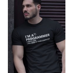 Canvas pánské tričko Jsem programátor černá