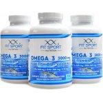 FitSport Nutrition 3x Omega 3 3000 mg Pure Fish Oil + Vitamin E 150 softgels – Hledejceny.cz