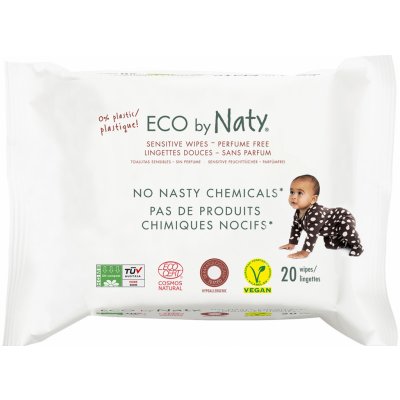 Eco by Naty Babycare Vlhčené ubrousky bez vůně - pro citlivou pokožku 20 ks – Zbozi.Blesk.cz