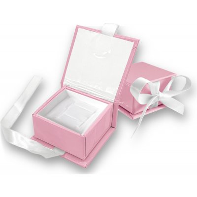 MINET Růžová magnetická krabička na šperky s bílou stuhou 5 x 5 x 3 cm – Hledejceny.cz