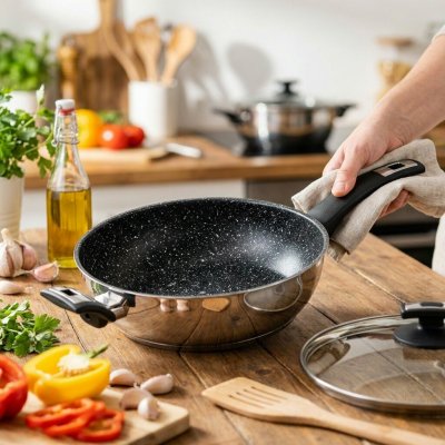 Kolimax CERAMMAX PRO COMFORT s rukojetí a úchytem se skleněnou poklicí granit 26 cm – Hledejceny.cz
