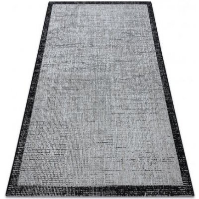 Dywany Luszczow Sizal Floorlux 20401 vzor rámu stříbrný / Černá – Zboží Mobilmania