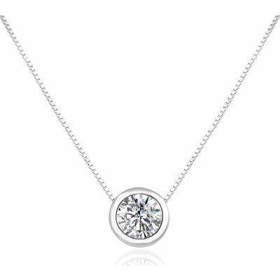 Agato Stříbrný náhrdelník s čirým zirkonem AGS1579/47-W – Zboží Dáma