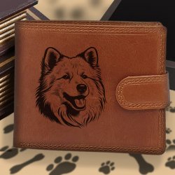 Pánská s motivem pro milovníky psů s obrázkem pejska Samojed 2 Vínová peněženka Carlo