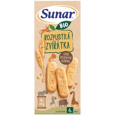 Sunar BIO Rozpustilá zvířátka sušenky 4 x 40 g – Zboží Dáma