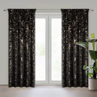 Takoy Závěs DORI ze sametu zdobený mramorovým potiskem 140 x 270 cm-HF-460171 | 140 x 270 cm – Hledejceny.cz