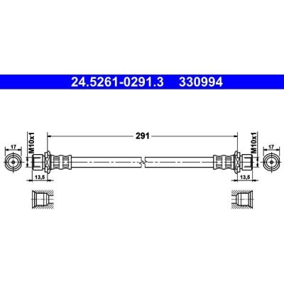 Brzdová hadice ATE 24.5261-0291.3 (24526102913) – Zboží Mobilmania