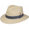 Klobouk Exkluzívní panamský klobouk Fedora s modrou stuhou ručně pletený UV faktor 80 Ekvádorská panama Mayser Gero