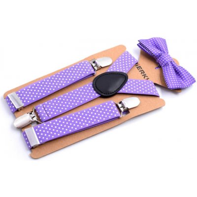 Amparo Miranda dětský set motýlek a kšandy MF02 fialový – Zboží Dáma