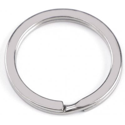 Prima-obchod Kroužek na klíče z chirurgické oceli Ø25; 28; 32 mm plochý, barva 1 (25 mm) nikl – Hledejceny.cz