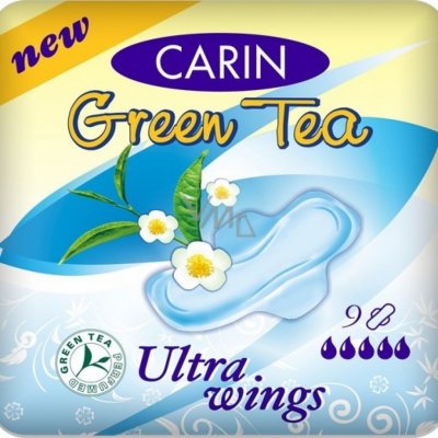 Carin Ultra Wings Green Tea hygienické vložky 9 ks – Zboží Dáma
