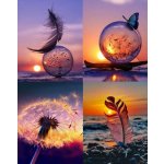 LORIOSKE Sada 4 diamantových obrazů 5D DIY – Zboží Dáma