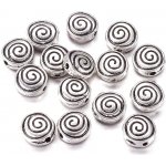 Kovový oddělovací korálek - starostříbrný - spirála - 8 x 8 x 3 mm - 1 ks – Zboží Dáma