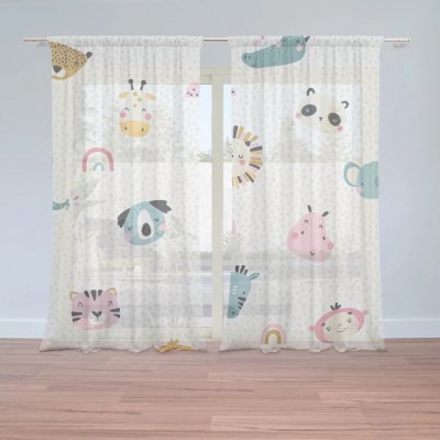 Sablio Záclony Hroch, zebra a slunce: 2ks 150x250cm – Hledejceny.cz